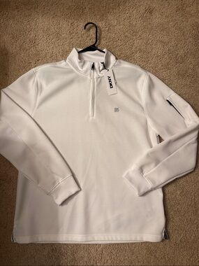 DKNY White Half-Zip Performance Pullover